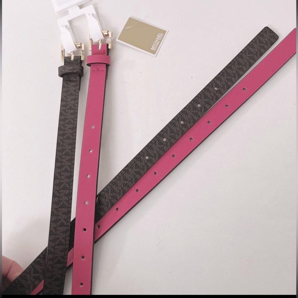 Michael Kors Womens Leather Belts Set, Size Large, BNWT